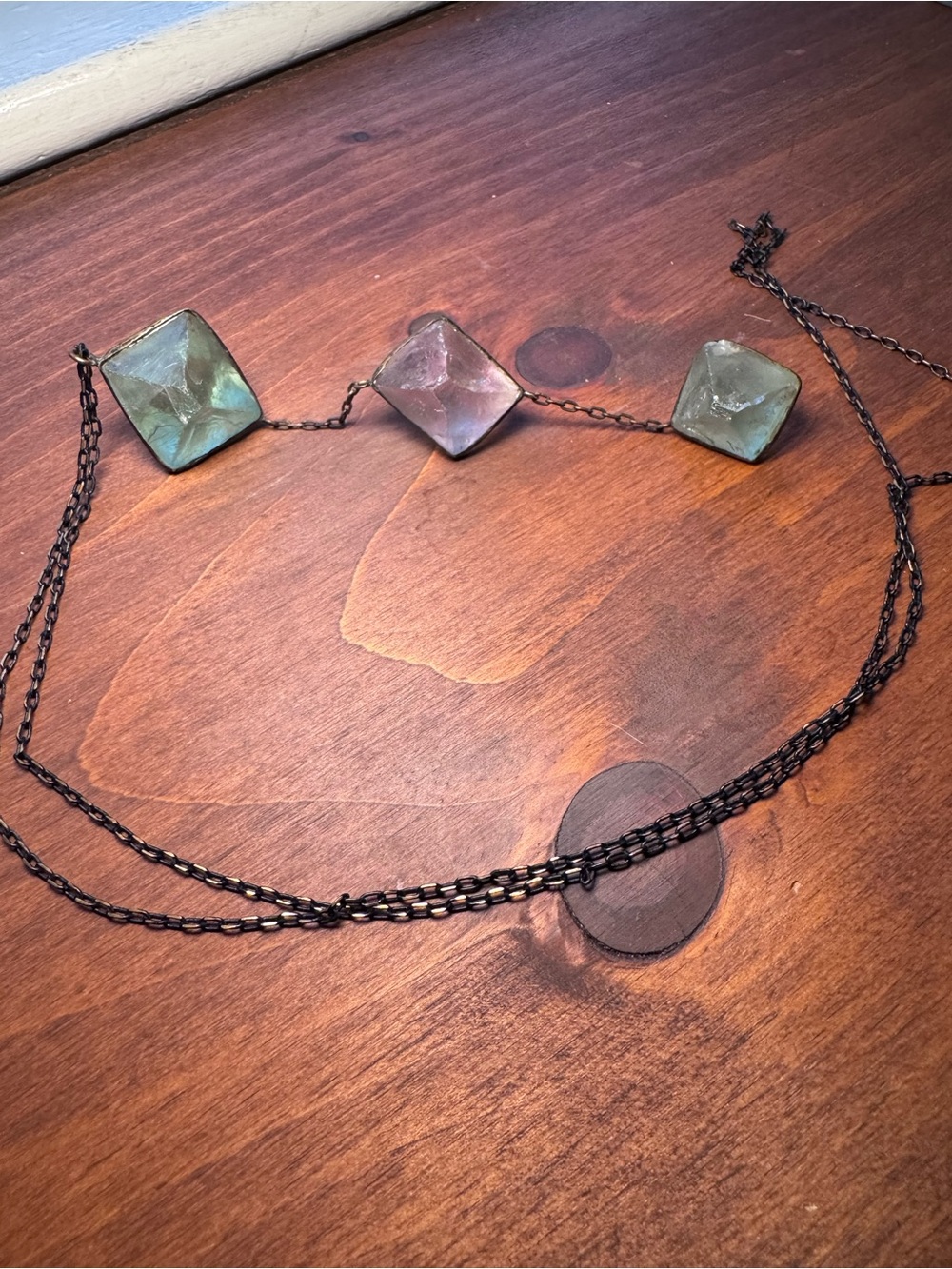 BLAMO Heathen Fluorite Triple Drop Necklace Shayne Bear Rare